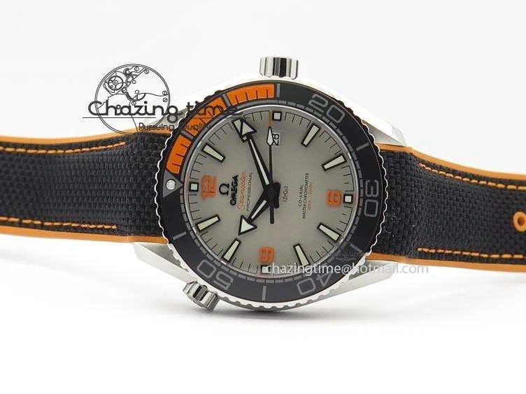 0102 ComfortFit 2016 Planet Ocean 45mm SS JHF Gray Dial On Nylon Strap A 8226